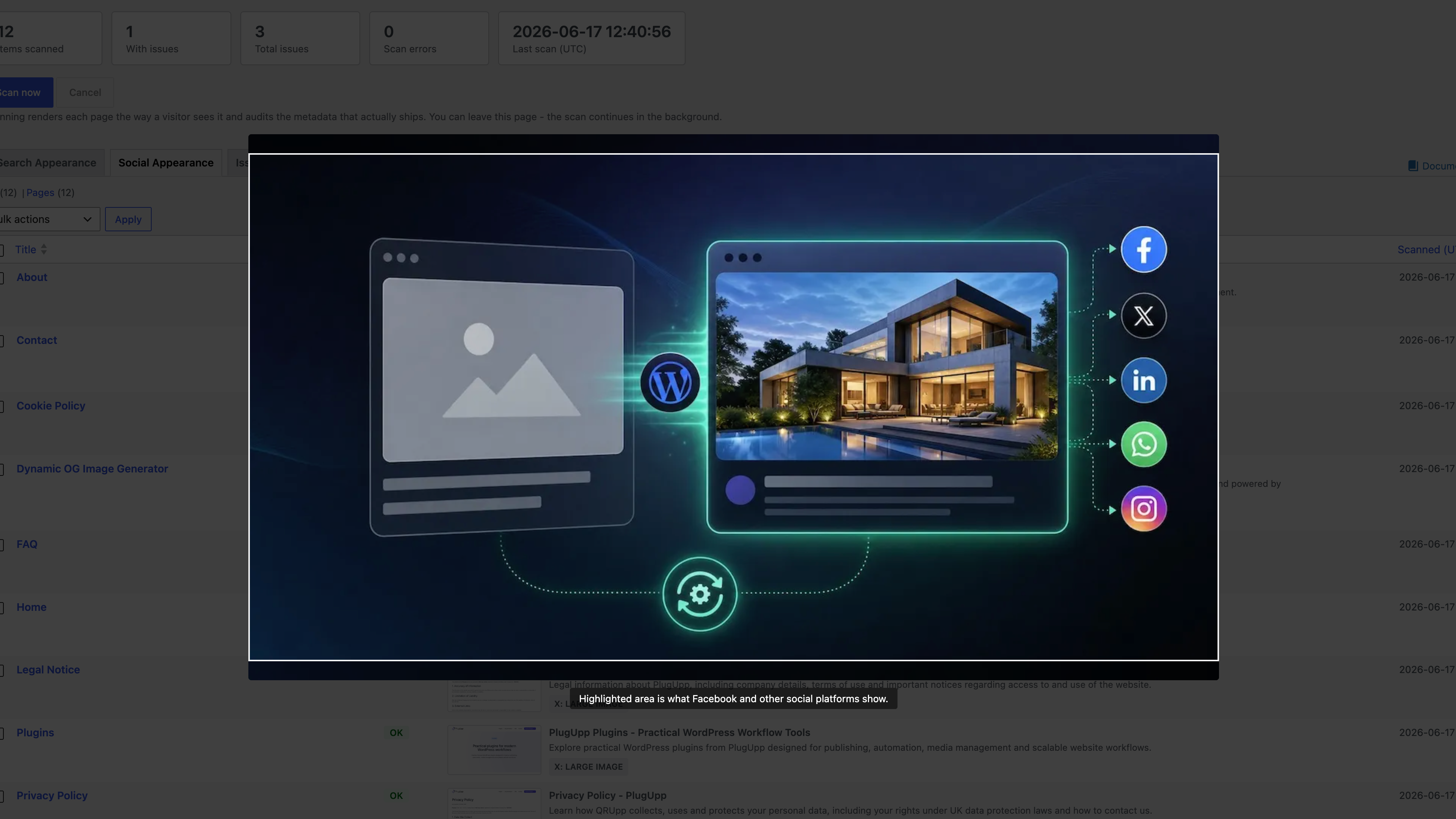 The full-size image overlay with the platform's kept area highlighted and trimmed edges dimmed