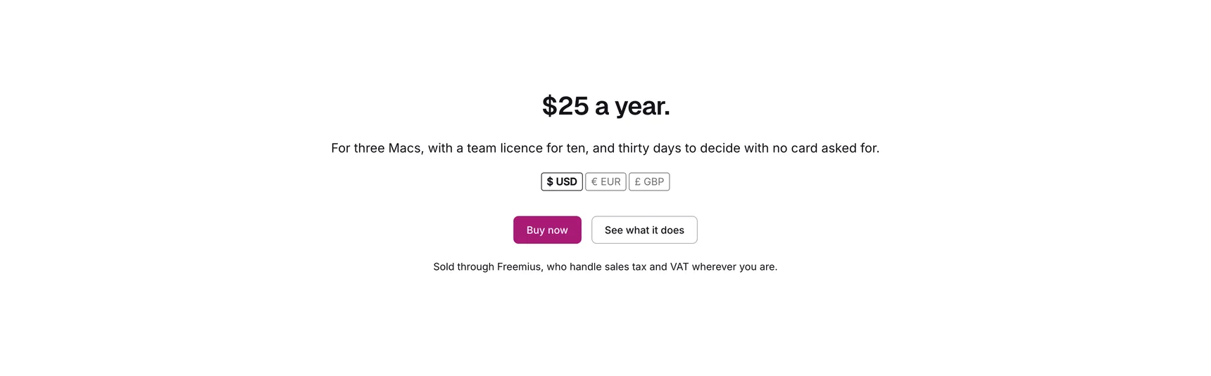 The same page in a second currency, swapped in the visitor's browser